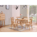 Light Ash Solid Wood Round Table for 4